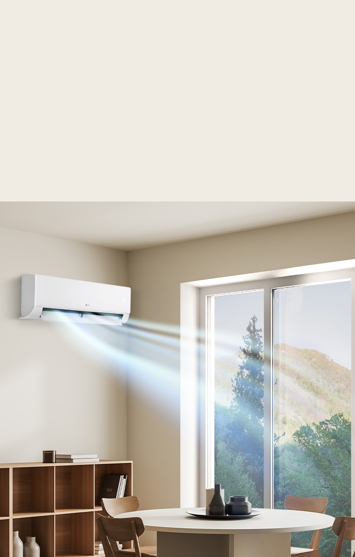A légáramlás képe energiatakarékos üzemmódban, amikor az ablak nyitva van.