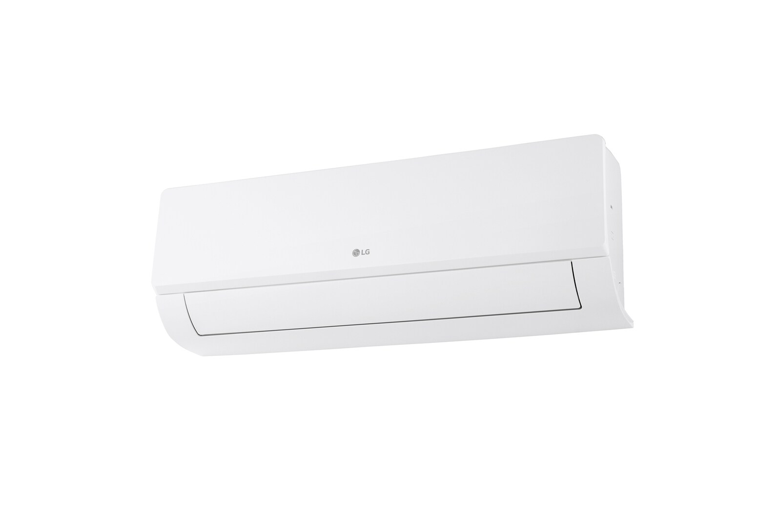 LG Libero Smart Dualcool Monosplit légkondicionáló elölnézete bal alsó szögből.