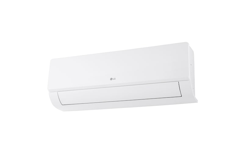 LG Libero Smart Dualcool Monosplit légkondicionáló elölnézete bal alsó szögből.