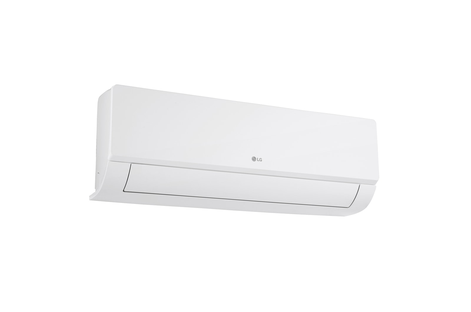 LG Libero Smart Dualcool Monosplit légkondicionáló elölnézete jobb alsó szögből.