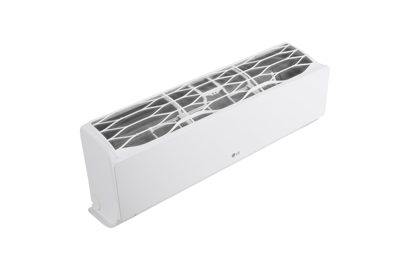 Az LG Libero Smart Dualcool Monosplit légkondicionáló jobb felső nézete.