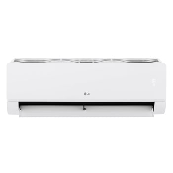 LG Libero Smart Dualcool Monosplit légkondicionáló elölnézete nyitott alsó lapáttal