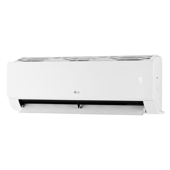 LG Libero Smart Dualcool Monosplit légkondicionáló bal oldali nézete nyitott alsó lapáttal