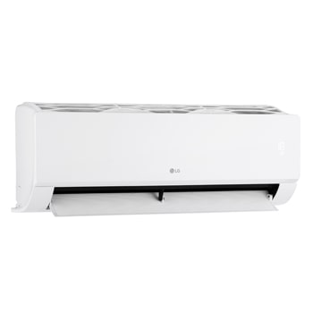 LG Libero Smart Dualcool Monosplit légkondicionáló jobb oldali nézete nyitott alsó lapáttal