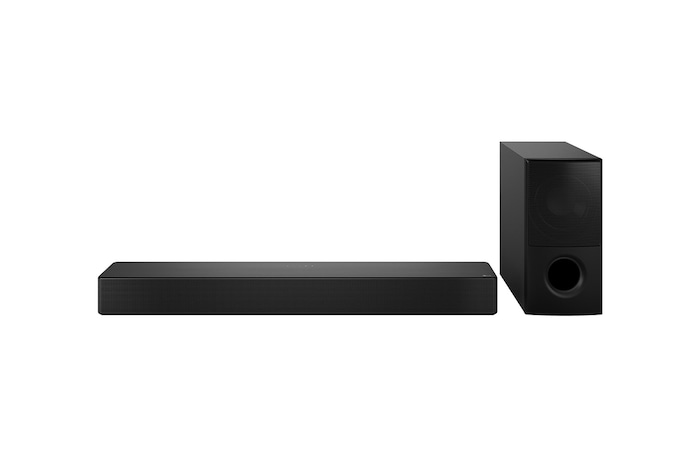 Soundbar and sub-woofer front view