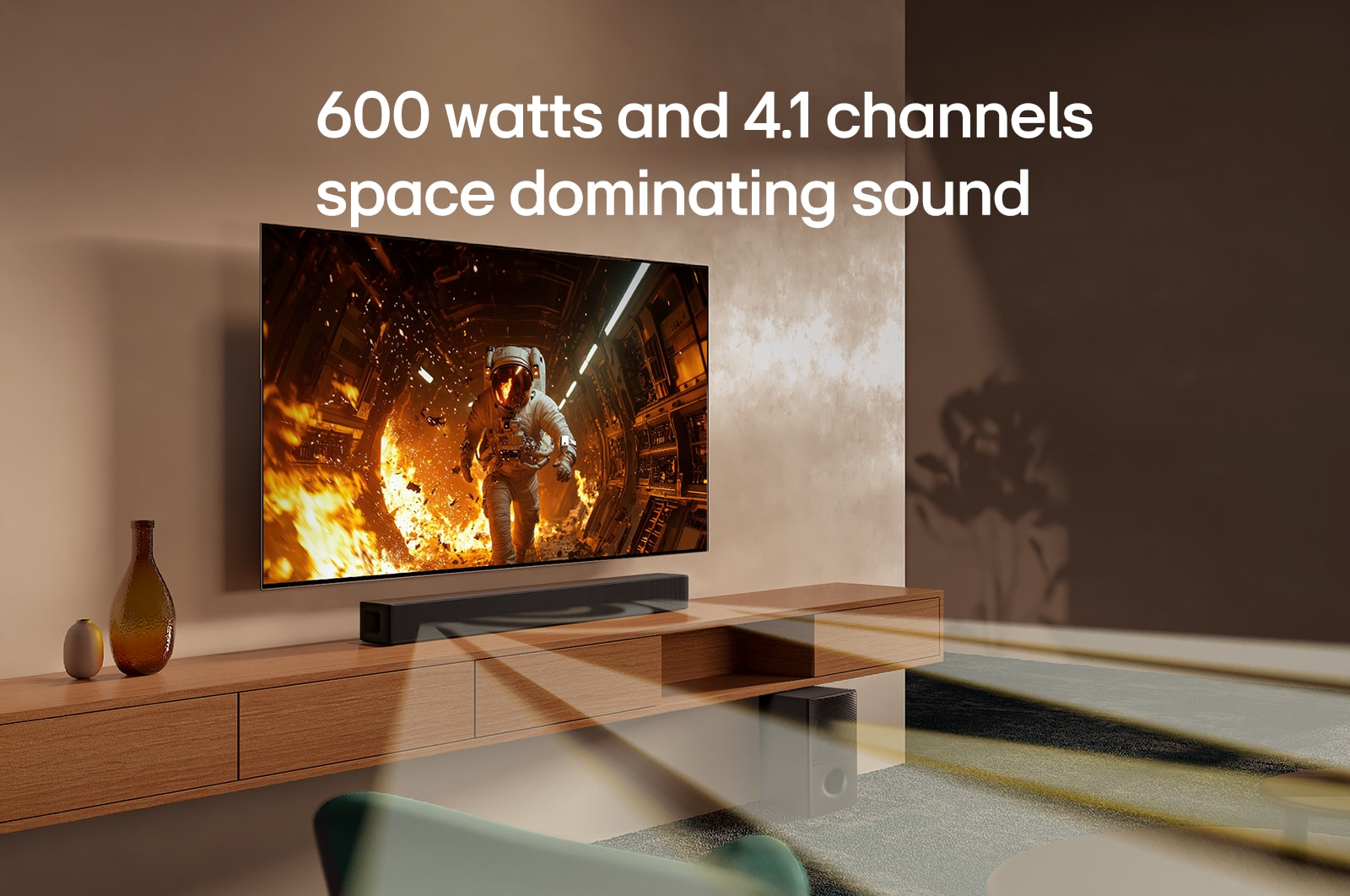 USP card: 600 watts and 4.1 channels space dominating sound