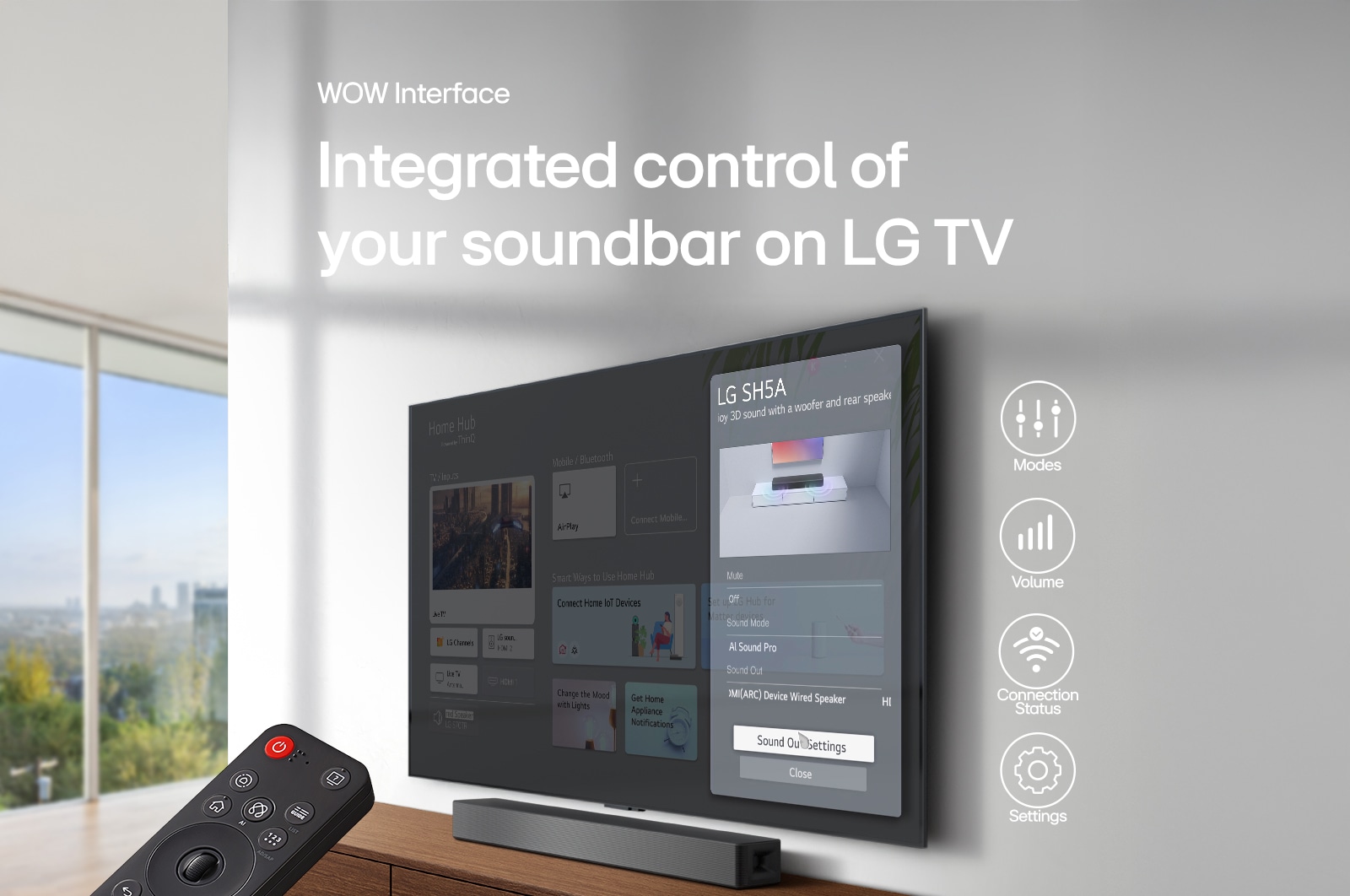 USP card: WOW Interface | Integrated control of your soundbar on LG TV