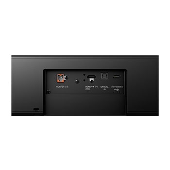Soundbar cable ports close-up