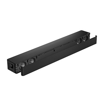 Soundbar top view with grill part separated