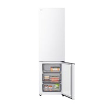 GBBSJ2CCSW hűtő fagyasztóajtó nyitva, élelmiszerekkel