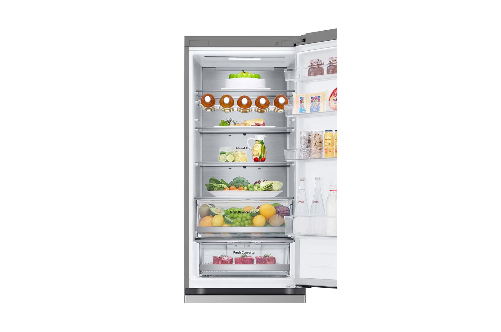 Alulfagyasztós hűtőszekrény, DoorCooling+™ és ThinQ™ technológia, 387L kapacitás