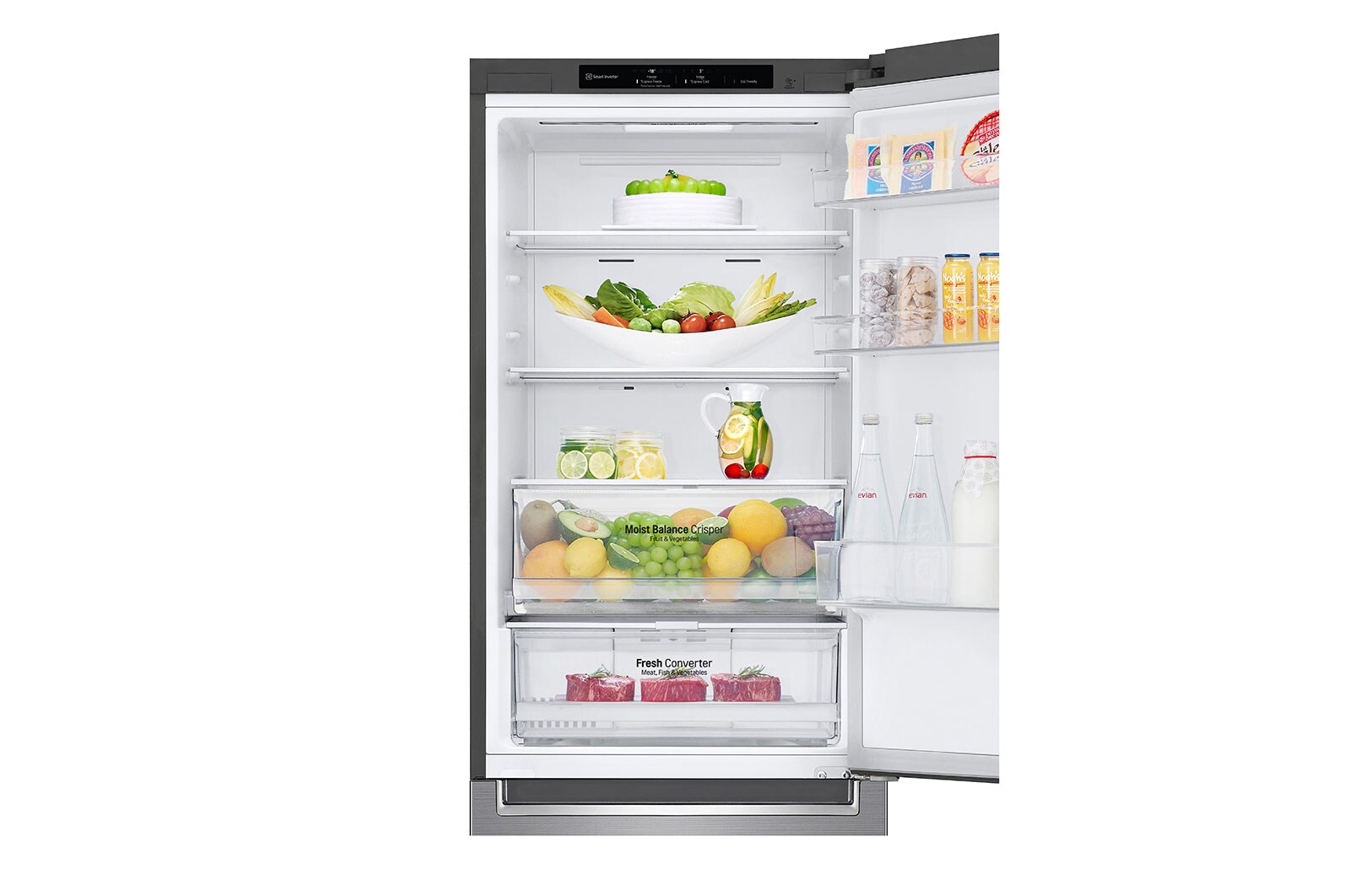 LG Alulfagyasztós hűtőszekrény, DoorCooling<sup>+</sup>™ technológia, 341L kapacitás, GBB61PZGCN1