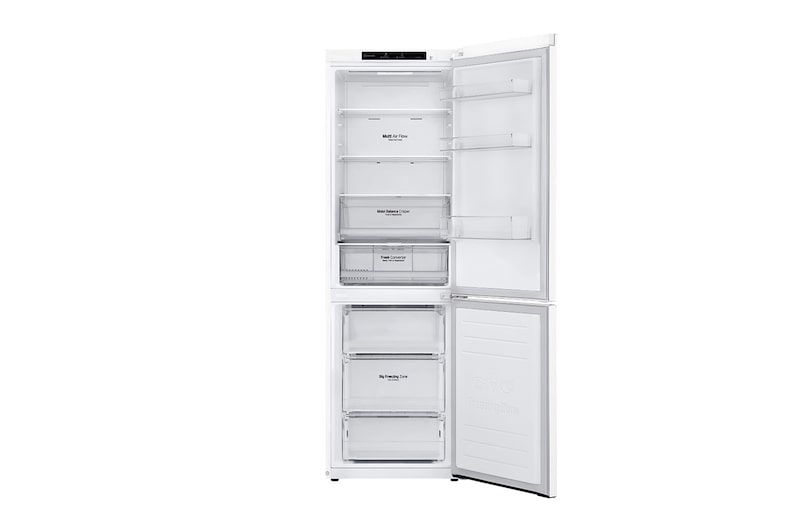 LG Alulfagyasztós hűtőszekrény, DoorCooling<sup>+</sup>™ technológia, 341L kapacitás, GBB61SWGGN
