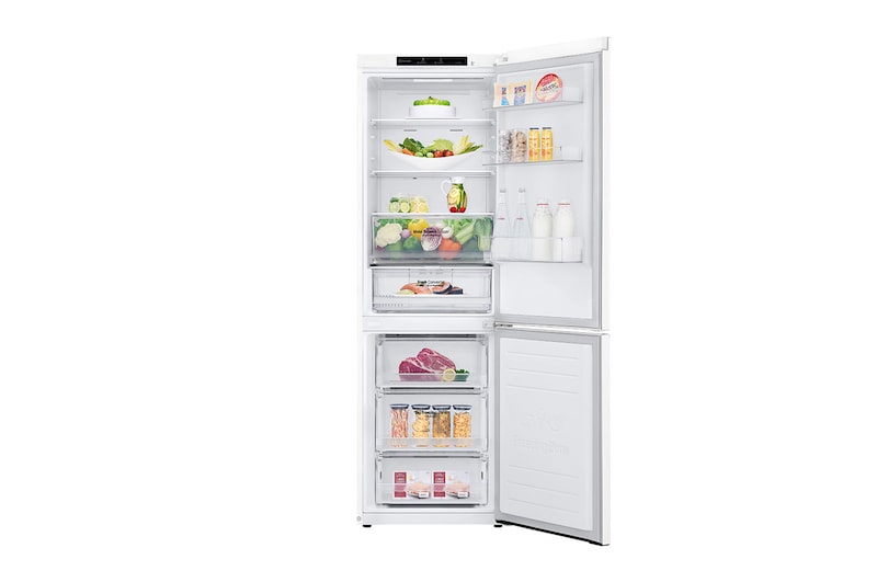 LG Alulfagyasztós hűtőszekrény, DoorCooling<sup>+</sup>™ technológia, 341L kapacitás, GBB61SWGGN