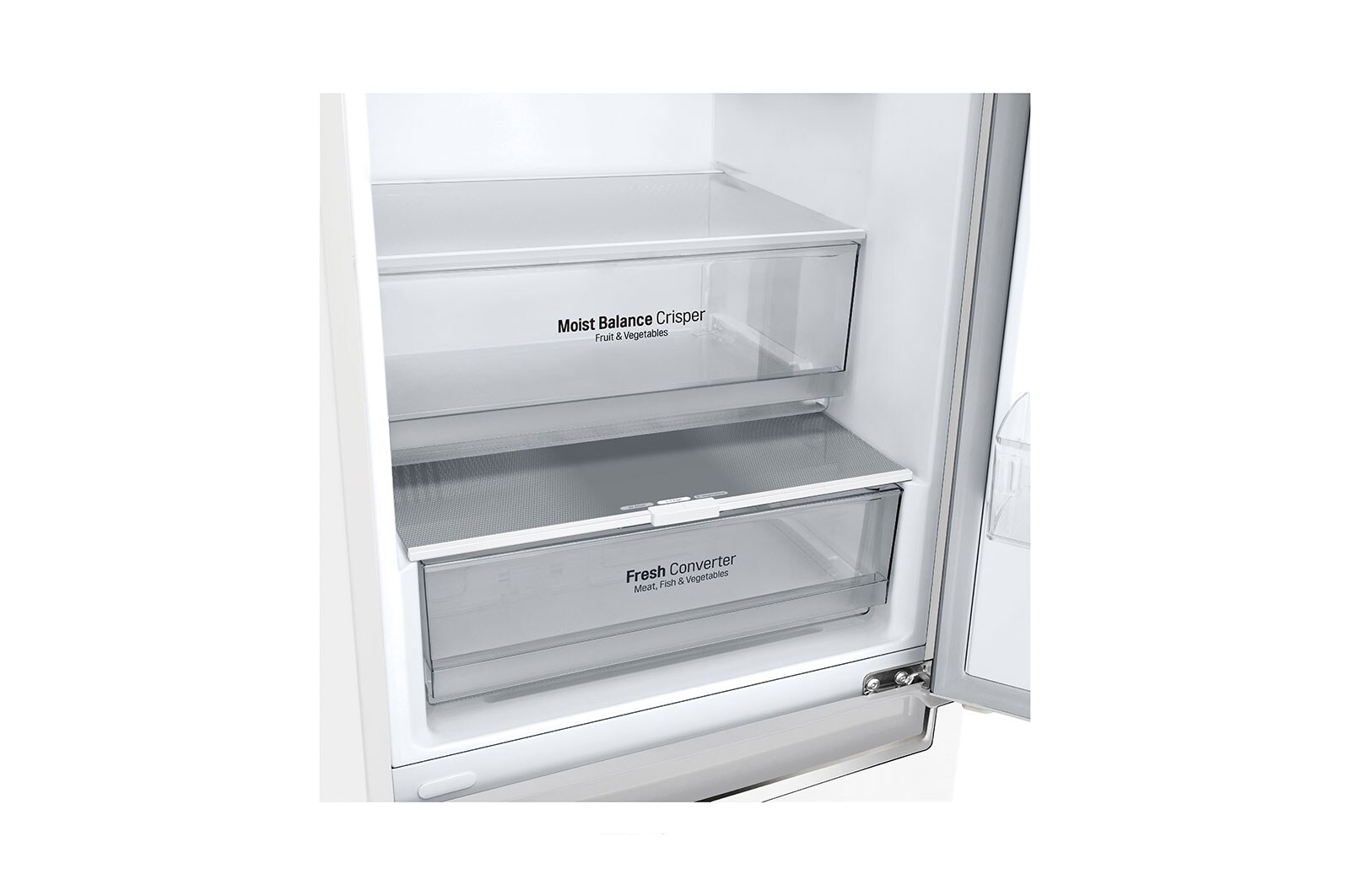 LG Alulfagyasztós hűtőszekrény, DoorCooling<sup>+</sup>™ technológia, 341L kapacitás, GBB61SWGGN