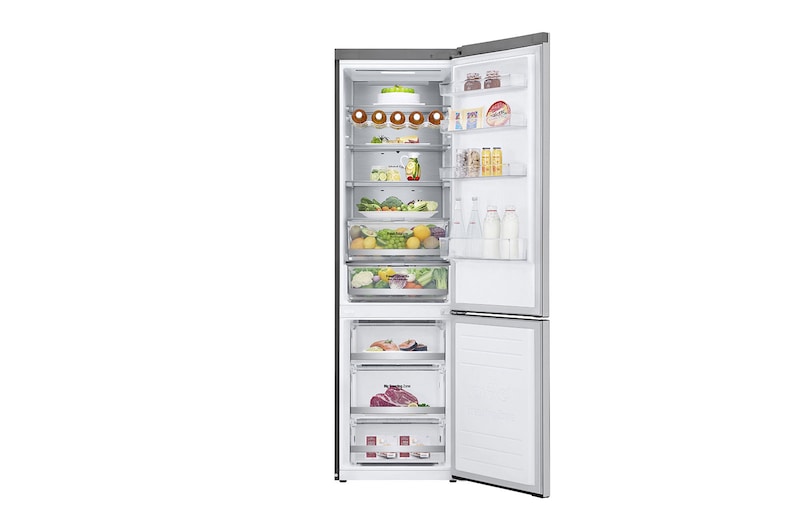 LG Alulfagyasztós hűtőszekrény, DoorCooling<sup>+</sup>™ és ThinQ™ technológia, 384L kapacitás, GBB72NSUCN1