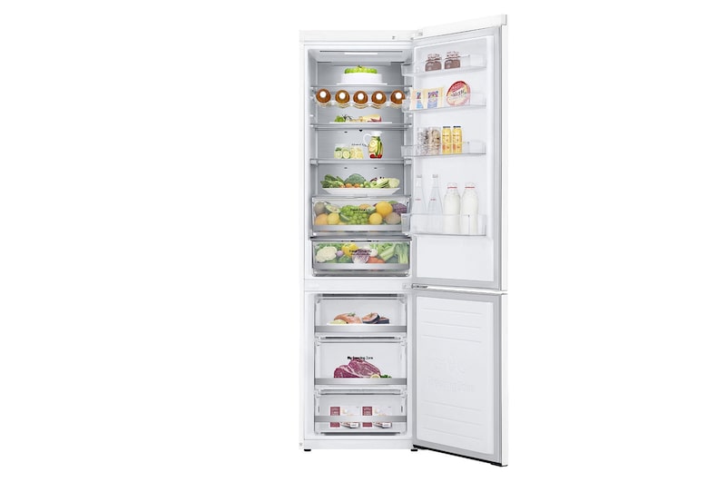 LG Alulfagyasztós hűtőszekrény, DoorCooling<sup>+</sup>™ és ThinQ™ technológia, 384L kapacitás, GBB72SWUCN1