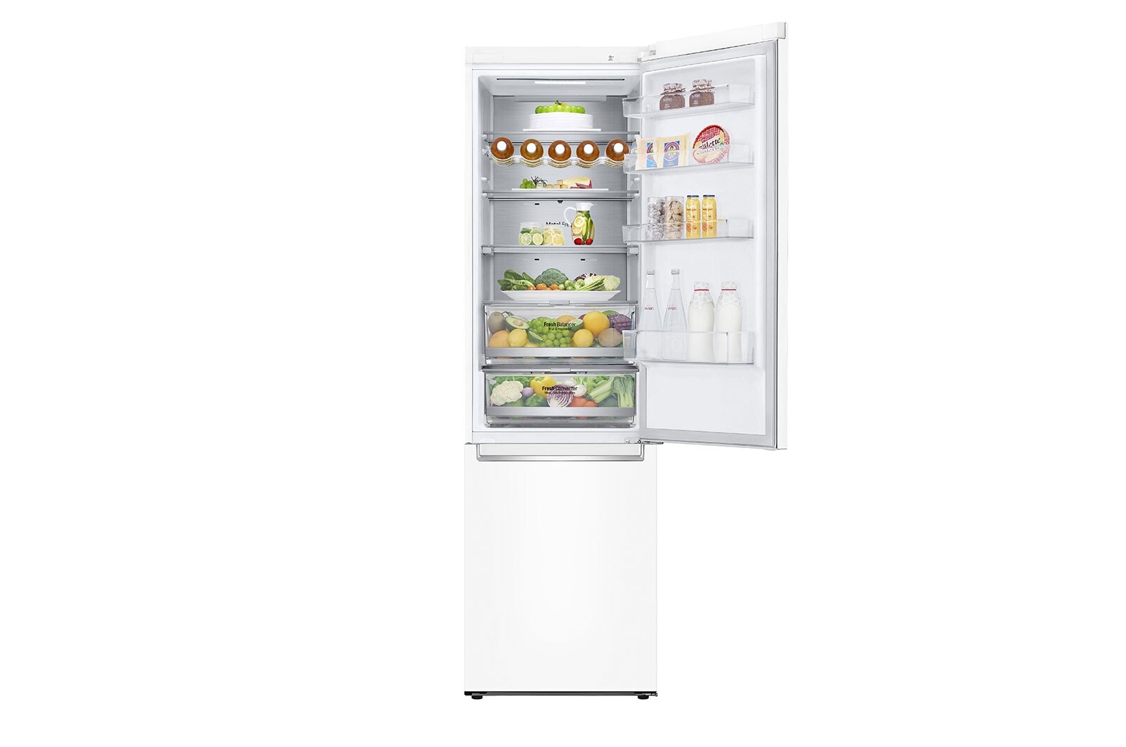 LG Alulfagyasztós hűtőszekrény, DoorCooling<sup>+</sup>™ és ThinQ™ technológia, 384L kapacitás, GBB72SWUCN1