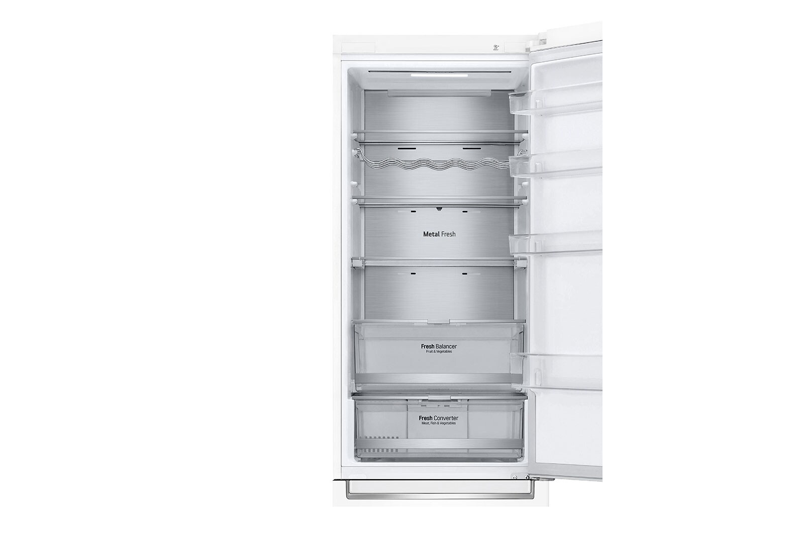 LG Alulfagyasztós hűtőszekrény, DoorCooling<sup>+</sup>™ és ThinQ™ technológia, 384L kapacitás, GBB72SWUCN1