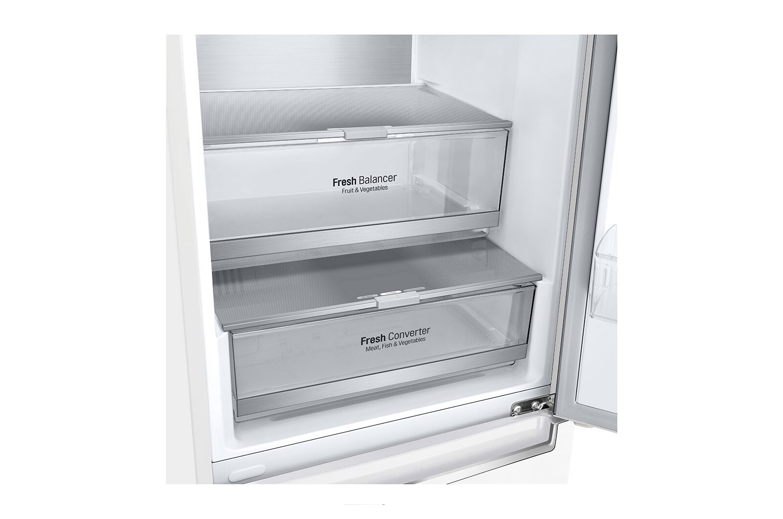 LG Alulfagyasztós hűtőszekrény, DoorCooling<sup>+</sup>™ és ThinQ™ technológia, 384L kapacitás, GBB72SWUCN1