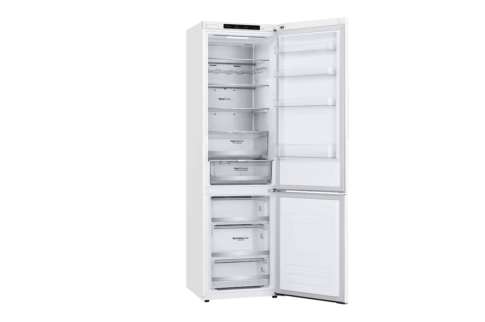LG Alulfagyasztós hűtőszekrény, DoorCooling⁺™ technológia, 384L kapacitás, GBB72SWVGN