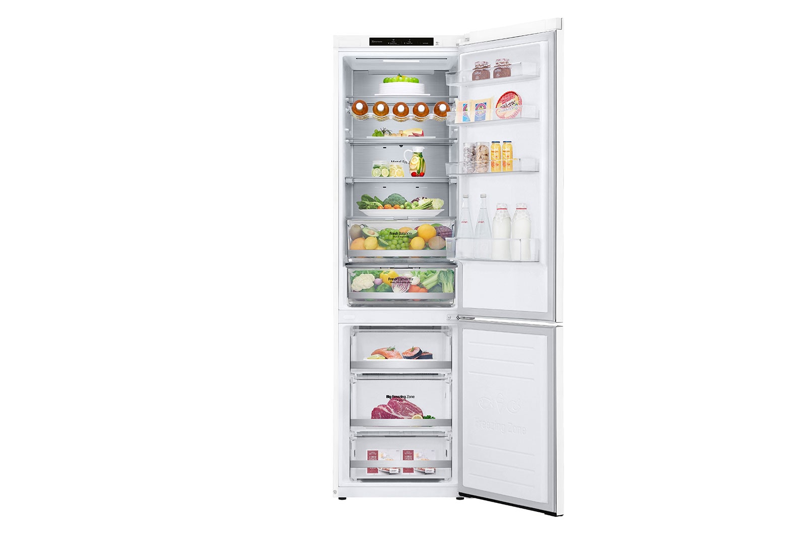 LG Alulfagyasztós hűtőszekrény, DoorCooling⁺™ technológia, 384L kapacitás, GBB72SWVGN