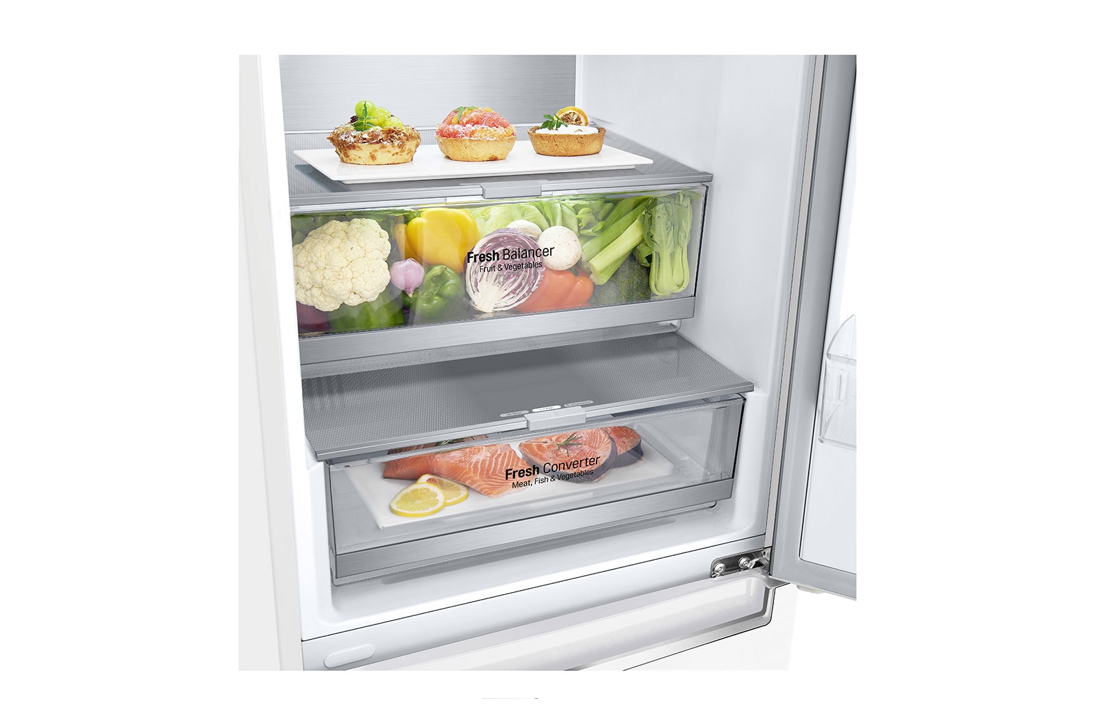 LG Alulfagyasztós hűtőszekrény, DoorCooling⁺™ technológia, 384L kapacitás, GBB72SWVGN