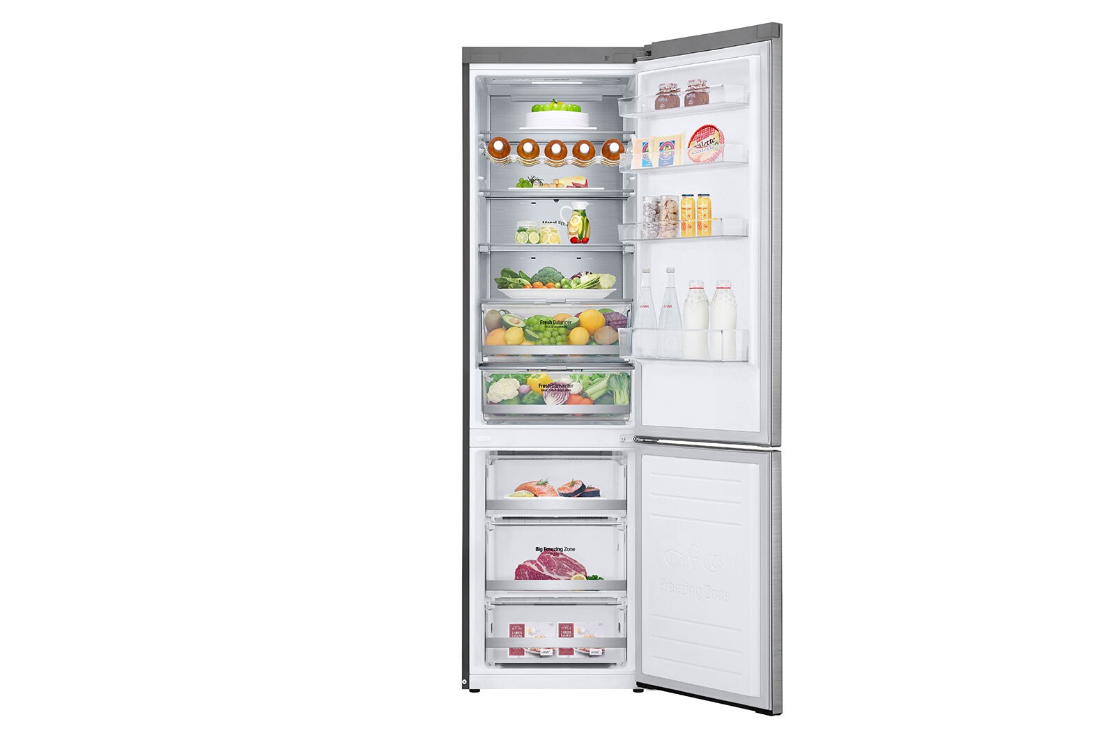 LG Alulfagyasztós hűtőszekrény, DoorCooling⁺™ és ThinQ™ technológia, 384L kapacitás, GBB92STABP