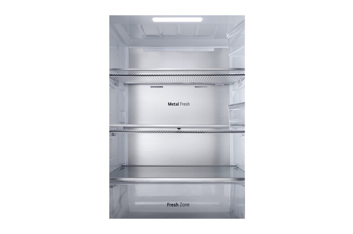 LG InstaView™ alulfagyasztós hűtőszekrény, DoorCooling<sup>+</sup>™ és ThinQ™ technológia, 349 L kapacitás, GBG5160CEV