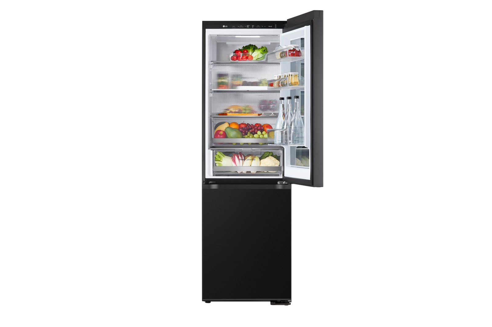 LG InstaView™ alulfagyasztós hűtőszekrény, DoorCooling<sup>+</sup>™ és ThinQ™ technológia, 349 L kapacitás, GBG5160CEV