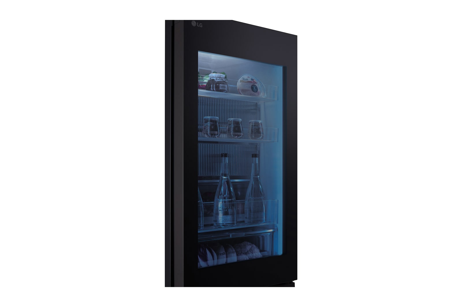 LG InstaView™ alulfagyasztós hűtőszekrény, DoorCooling<sup>+</sup>™ és ThinQ™ technológia, 349 L kapacitás, GBG5160CEV