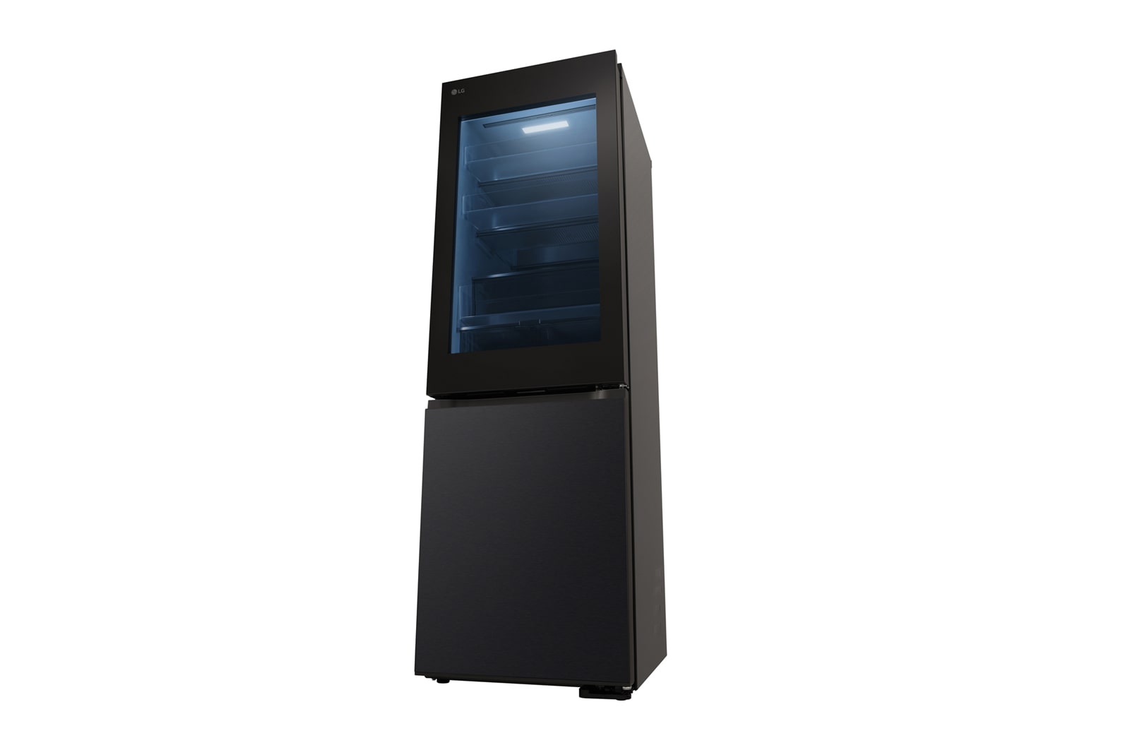 LG InstaView™ alulfagyasztós hűtőszekrény, DoorCooling<sup>+</sup>™ és ThinQ™ technológia, 349 L kapacitás, GBG5160CEV