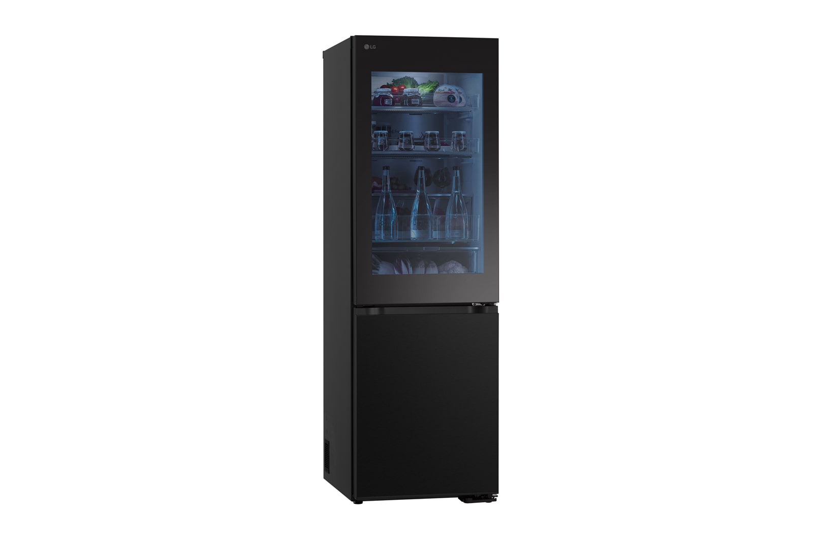 LG InstaView™ alulfagyasztós hűtőszekrény, DoorCooling<sup>+</sup>™ és ThinQ™ technológia, 349 L kapacitás, GBG5160CEV