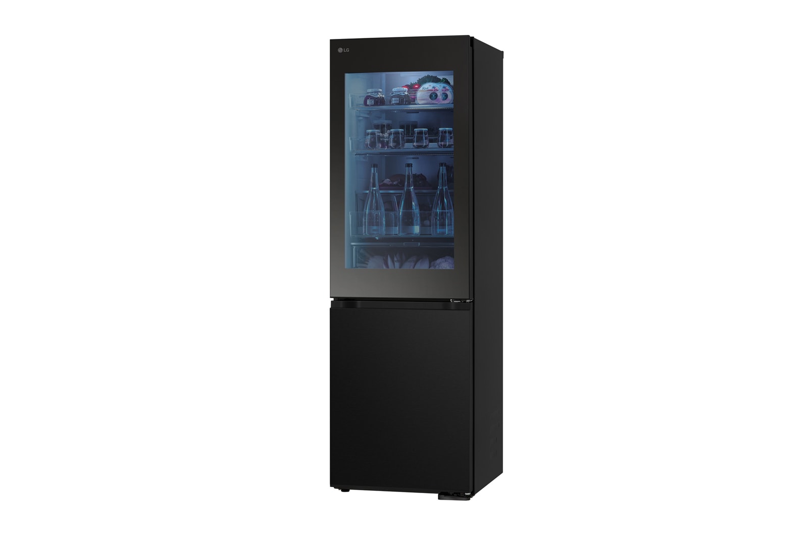 LG InstaView™ alulfagyasztós hűtőszekrény, DoorCooling<sup>+</sup>™ és ThinQ™ technológia, 349 L kapacitás, GBG5160CEV