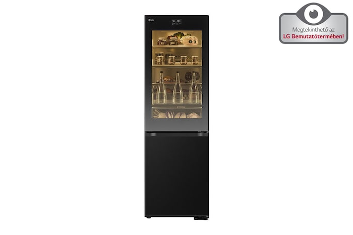 A(z) InstaView™ alulfagyasztós hűtőszekrény, DoorCooling⁺™ és ThinQ™ technológia, 349L kapacitás, GBG7190CEV elölnézete