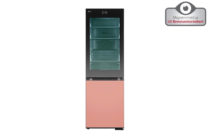 LG InstaView™ MoodUP™ Alulfagyasztós hűtőszekrény, ThinQ™ technológia, 352L kapacitás, GBG719MDNN