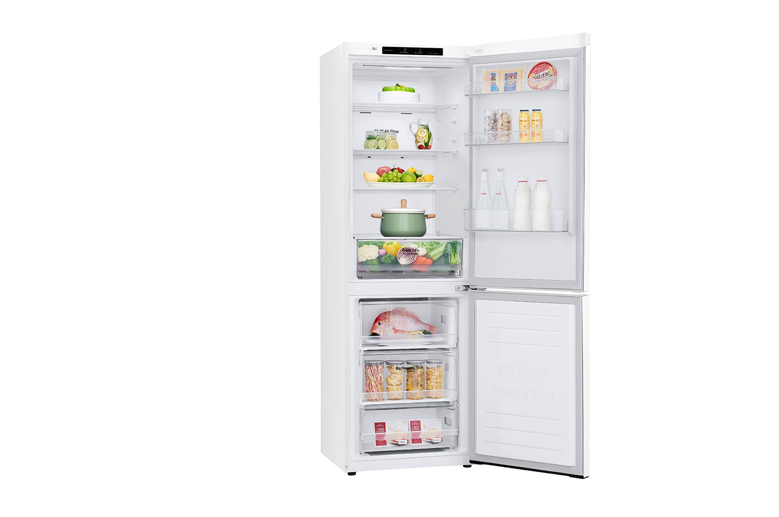 LG Alulfagyasztós hűtőszekrény, DoorCooling⁺™ technológia, 341L kapacitás, GBP31SWLZN