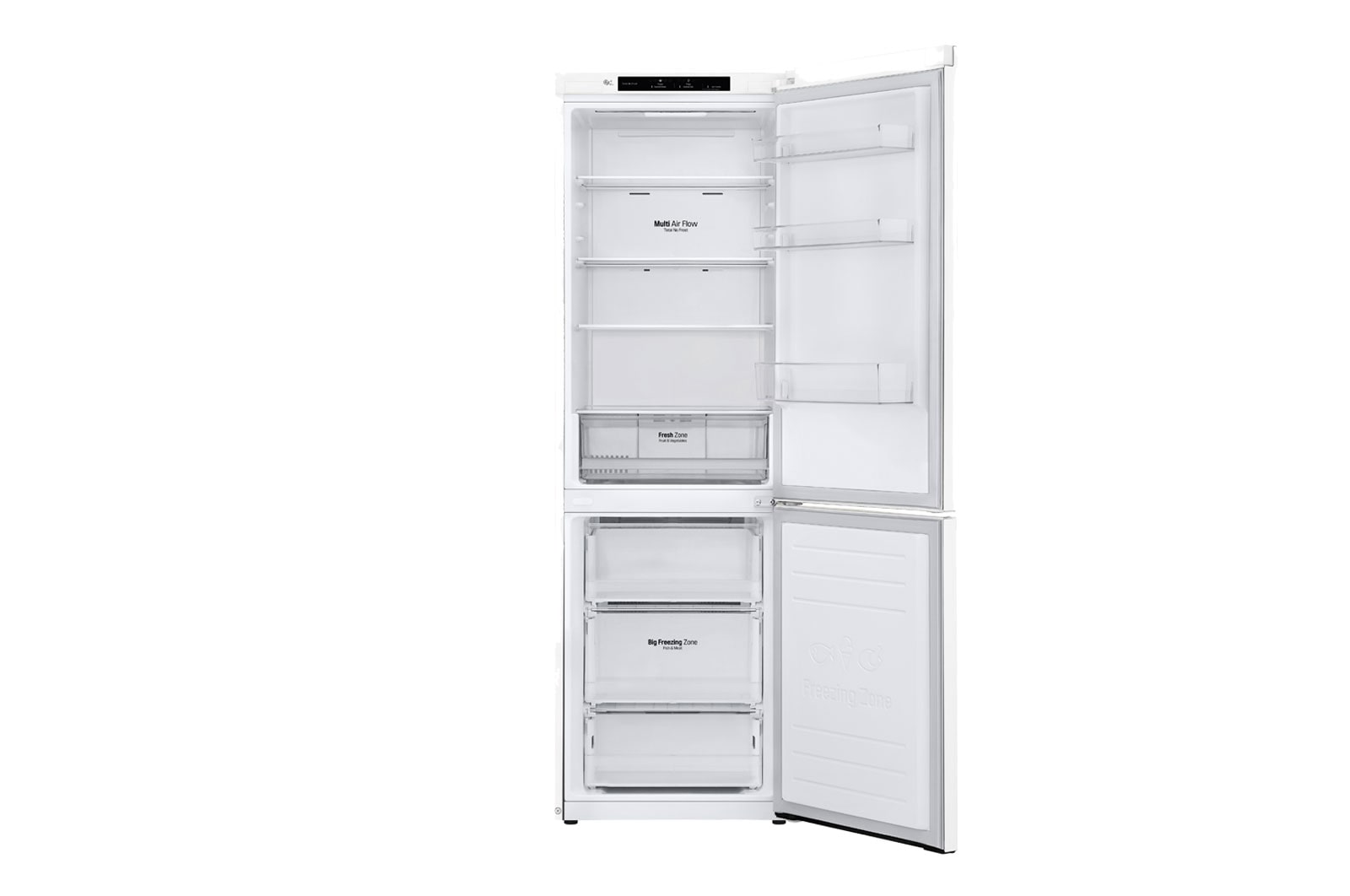 LG Alulfagyasztós hűtőszekrény, DoorCooling⁺™ technológia, 341L kapacitás, GBP31SWLZN