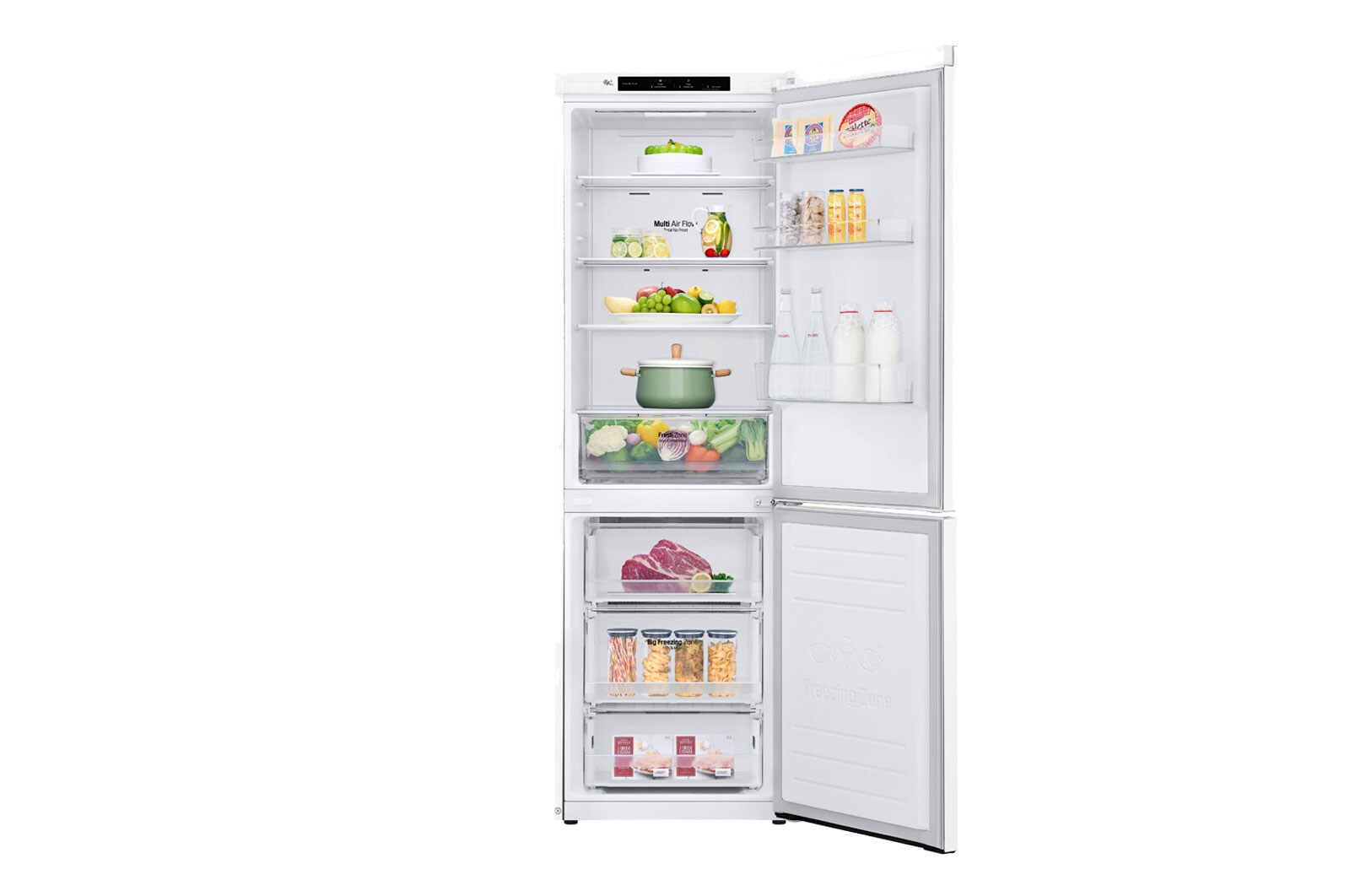 LG Alulfagyasztós hűtőszekrény, DoorCooling⁺™ technológia, 341L kapacitás, GBP31SWLZN