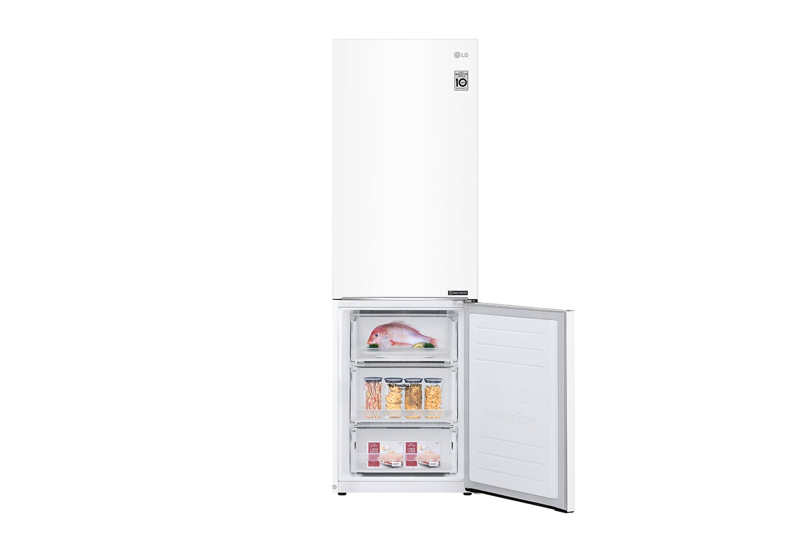 LG Alulfagyasztós hűtőszekrény, DoorCooling⁺™ technológia, 341L kapacitás, GBP31SWLZN