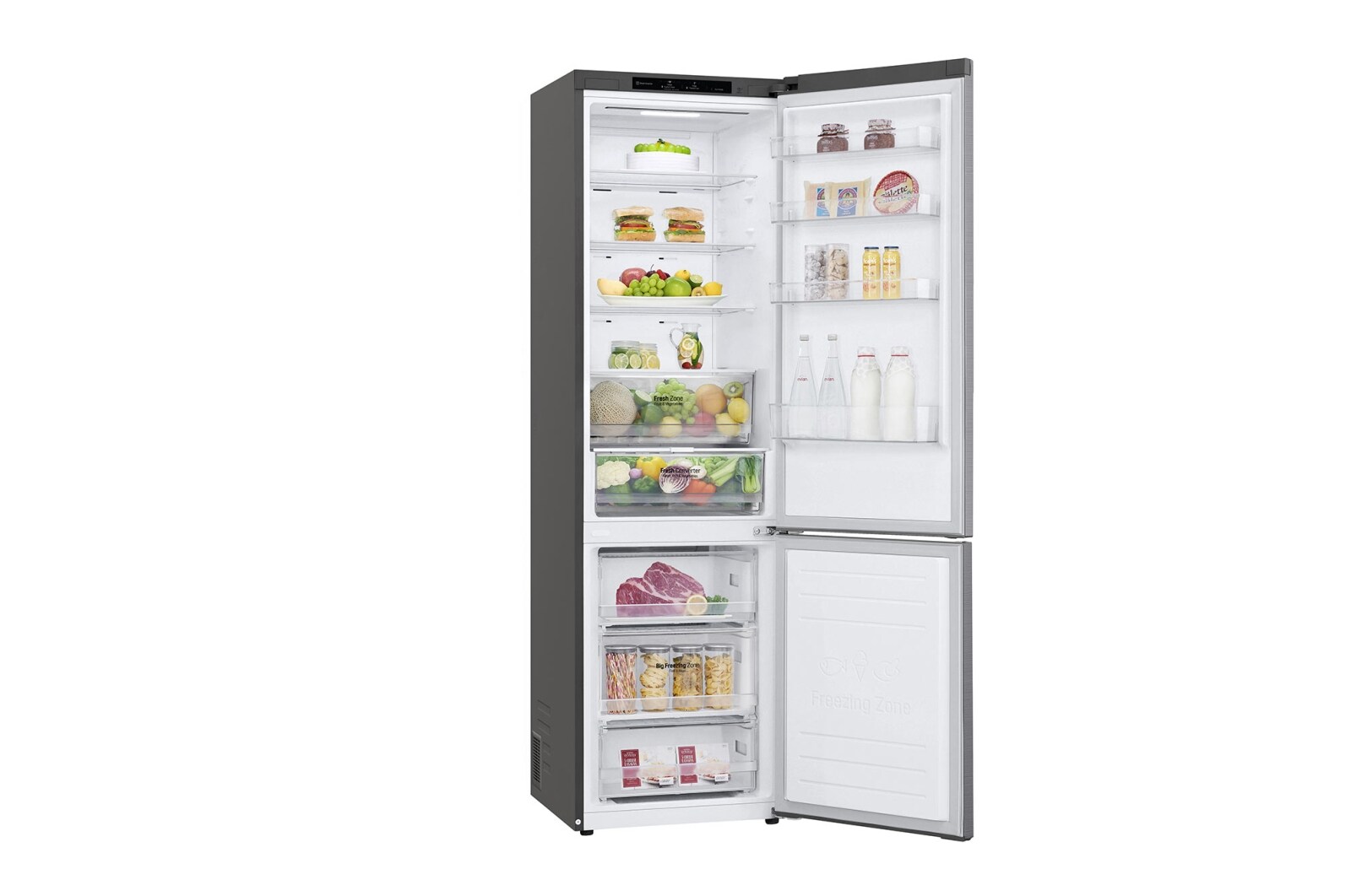 LG Alulfagyasztós hűtőszekrény, DoorCooling+™ technológia, 384L kapacitás, GBP52PZNCN1
