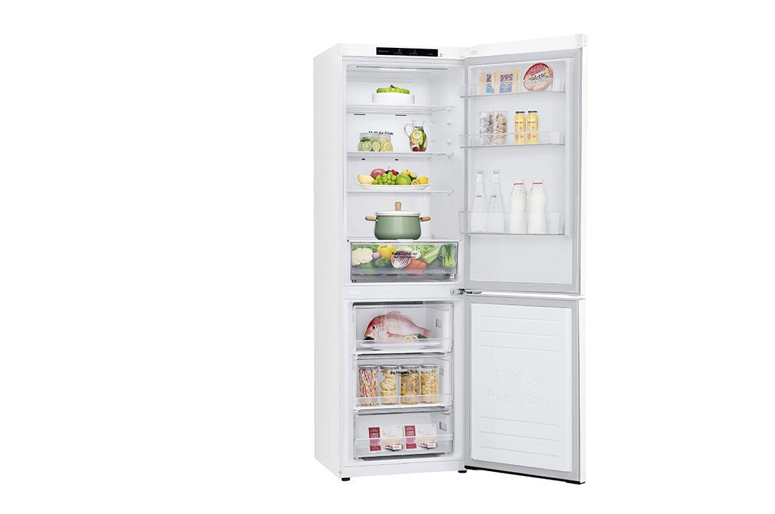 LG Alulfagyasztós hűtőszekrény, DoorCooling<sup>+</sup>™ technológia, 341L kapacitás, GBP61SWPGN