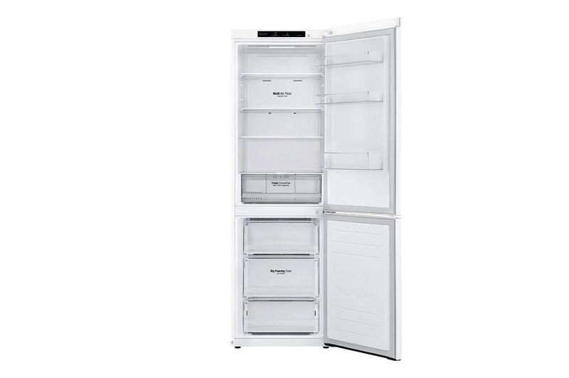 LG Alulfagyasztós hűtőszekrény, DoorCooling<sup>+</sup>™ technológia, 341L kapacitás, GBP61SWPGN