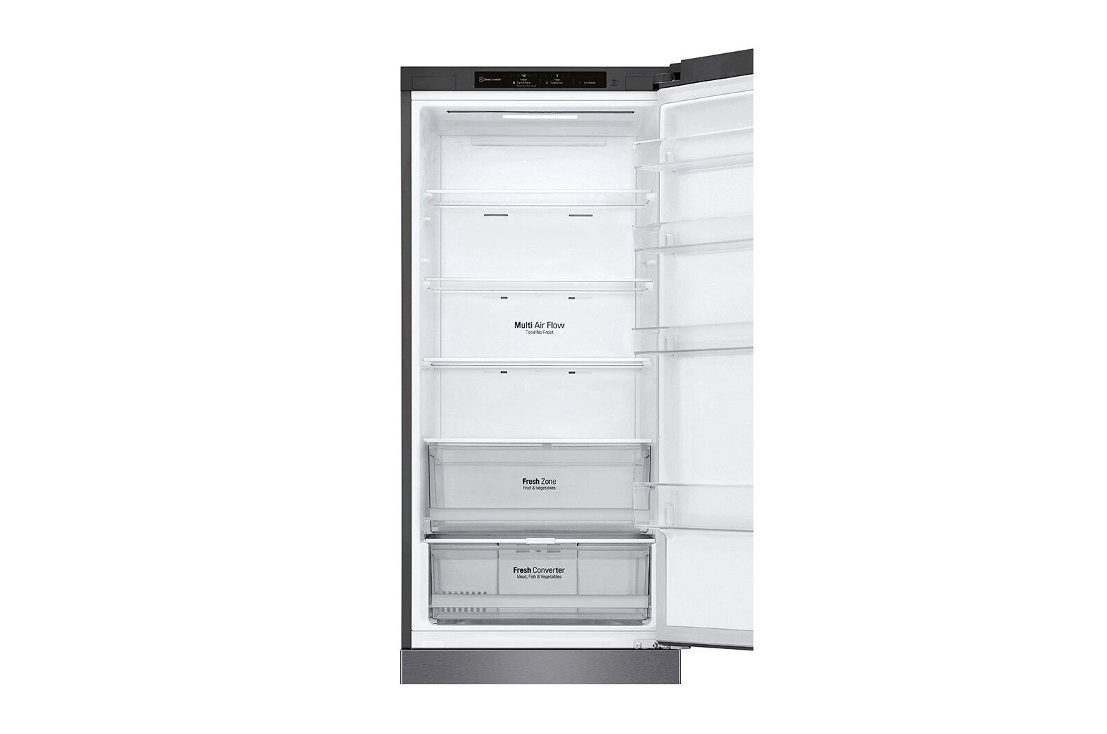 LG Alulfagyasztós hűtőszekrény, DoorCooling<sup>+</sup>™ technológia, 384L kapacitás, GBP62DSNCC1