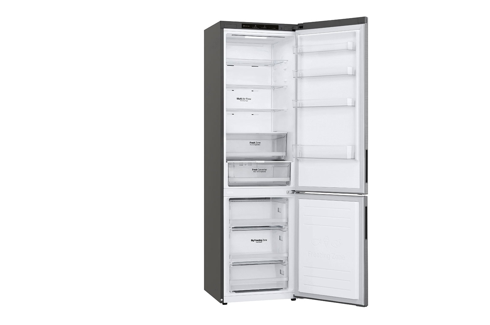 LG Alulfagyasztós hűtőszekrény, DoorCooling⁺™ technológia, 384L kapacitás, GBP62PZNBC