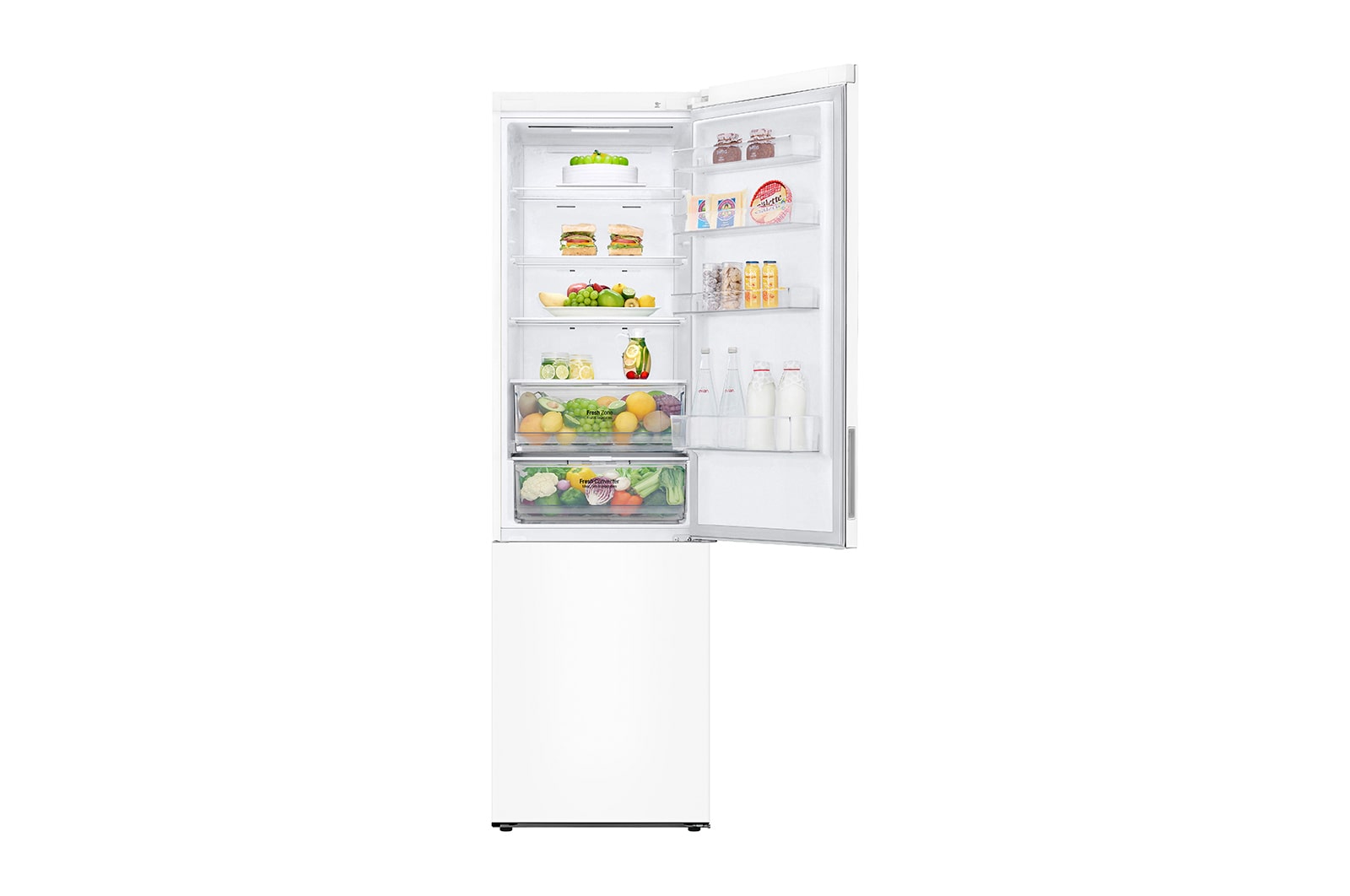 LG Alulfagyasztós hűtőszekrény, DoorCooling<sup>+</sup>™ technológia, 384L kapacitás, GBP62SWXCC1