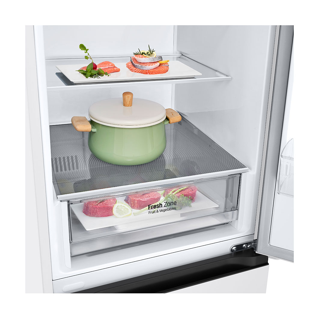 LG Alulfagyasztós hűtőszekrény, DoorCooling⁺™ technológia, 344L kapacitás, GBV21L0ESW