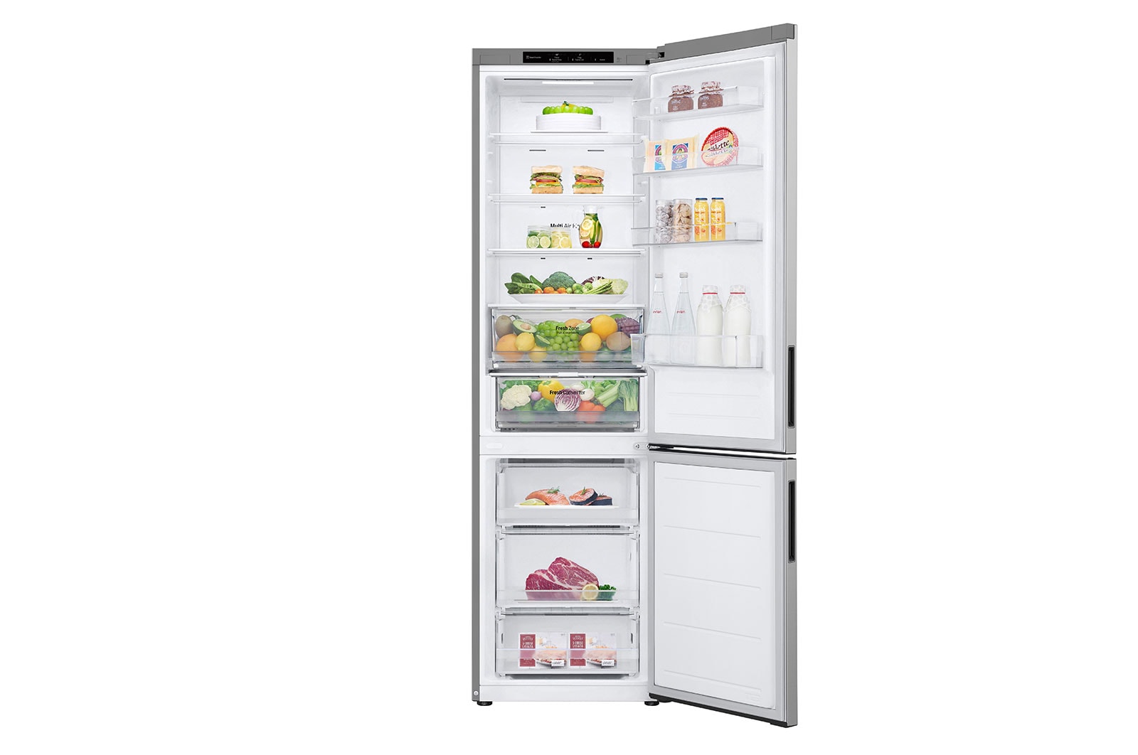 LG Alulfagyasztós hűtőszekrény, DoorCooling⁺™ technológia, 387L kapacitás, GBV22NCCPY