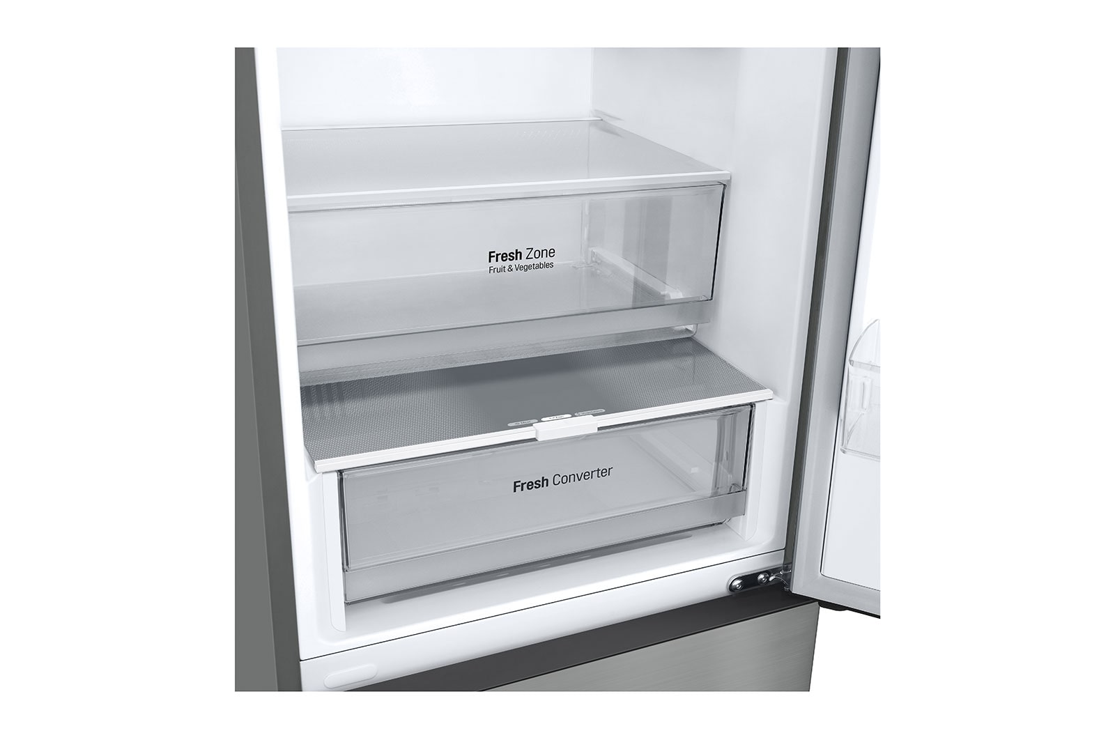 LG Alulfagyasztós hűtőszekrény, DoorCooling⁺™ technológia, 387L kapacitás, GBV22NCCPY