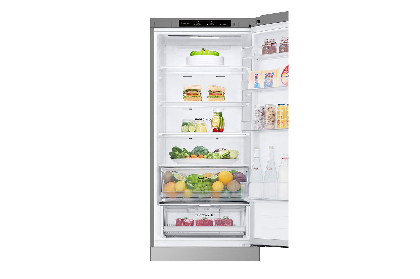 LG Alulfagyasztós hűtőszekrény, DoorCooling⁺™ technológia, 387L kapacitás, GBV22NCCPY